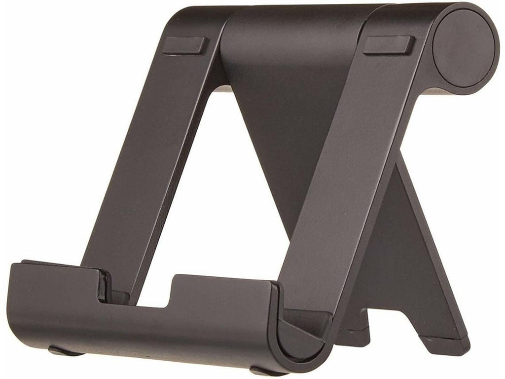 Amazon Basics Multi-Angle Portable Foldable Stand for iPad Tablet, E-reader and Phone, Sturdy Hands-Free Viewing, Black