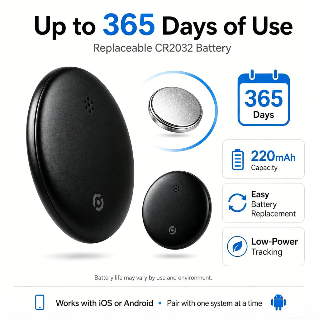 RGIMF GPS Tracker for Vehicles No Subscription, iOS & Android Dual System | Precise Location Car Tracker Tag, IP66 Bluetooth Tracker Device for Key, Luggage, Wallet, Kid and Pet (2-Pack)