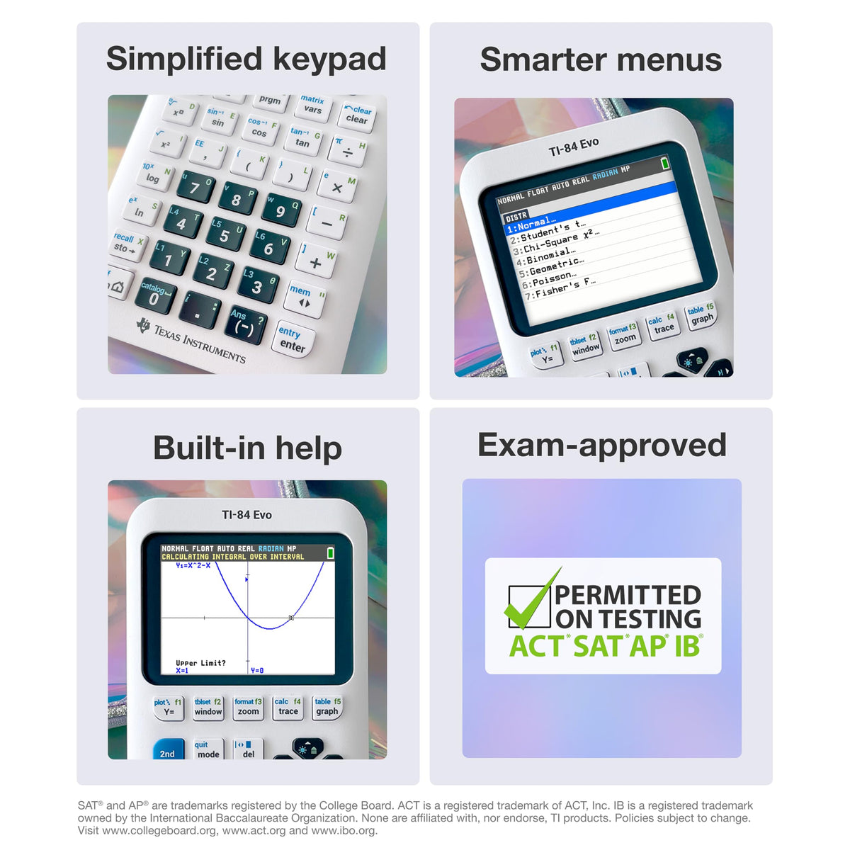 TI-84 Evo Graphing Calculator Texas Instruments, White | Intuitive Icon-based Homescreen, USB-C Charging, Python Programming, Faster Performance, Bigger Graphs than TI-84 Plus CE