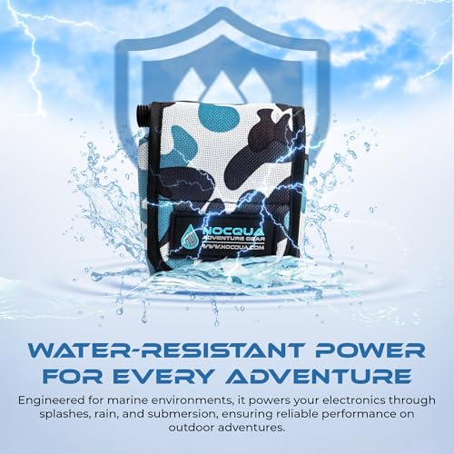 Nocqua Pro Power Kit - 12 Volt Lithium Battery with Charger - 10Ah | Battery Kit for GPS, Fish Finders & Depth Finders, Compact & Portable Kayak Battery Power for Marine Adventure & Kayaks