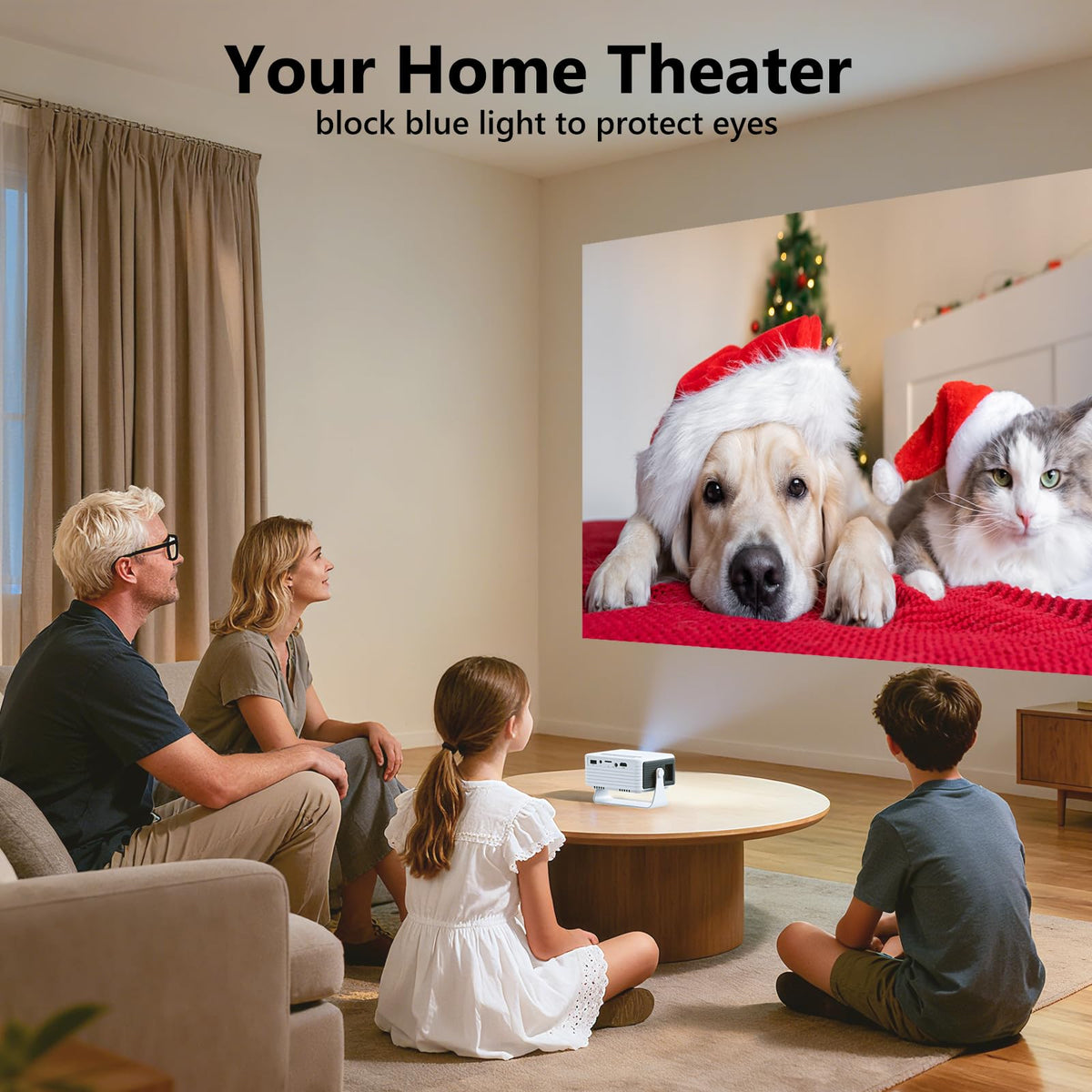 Yoton Y3 Mini Projector, Ultra-Compact 317g, 360° Stand, Auto Keystone | 50% zoom, 720P Native, 1080P Input Support, Portable Small Movie Projector Compatible with TV Stick/HDMI/USB/TF Card