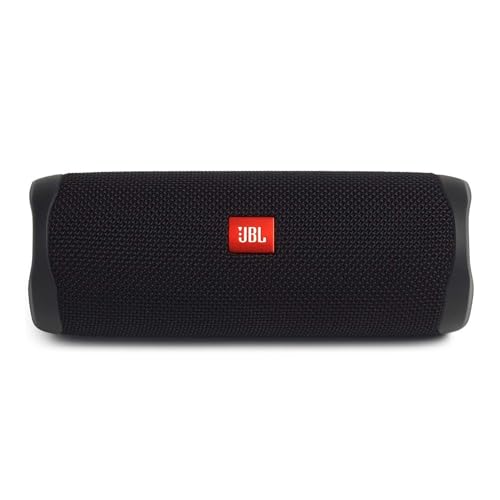 JBL FLIP 5, Waterproof Portable Bluetooth Speaker, Black, Small | Sounds better than ever, Bring the party anywhere, Make a splash with IPX7 waterproof design, A rainbow of colours