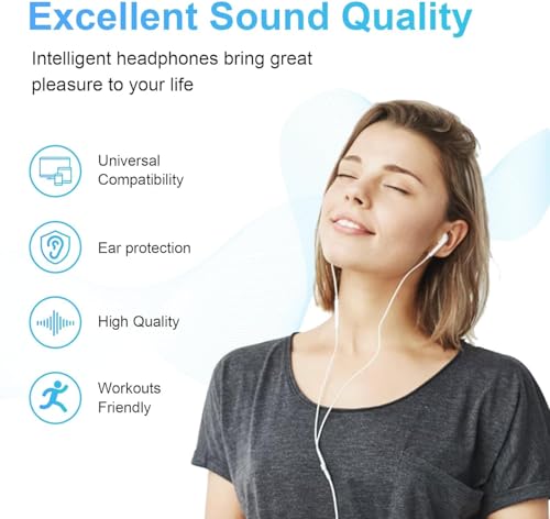 USB C Headphones Wired for iPhone 17/16, Type C Earphones with Microphone & Remote Noise Cancelling Earbuds for iPhone 16/15 Pro Max, iPad, Galaxy S23/S22/S21/S20, Pixel 7/6/5/4
