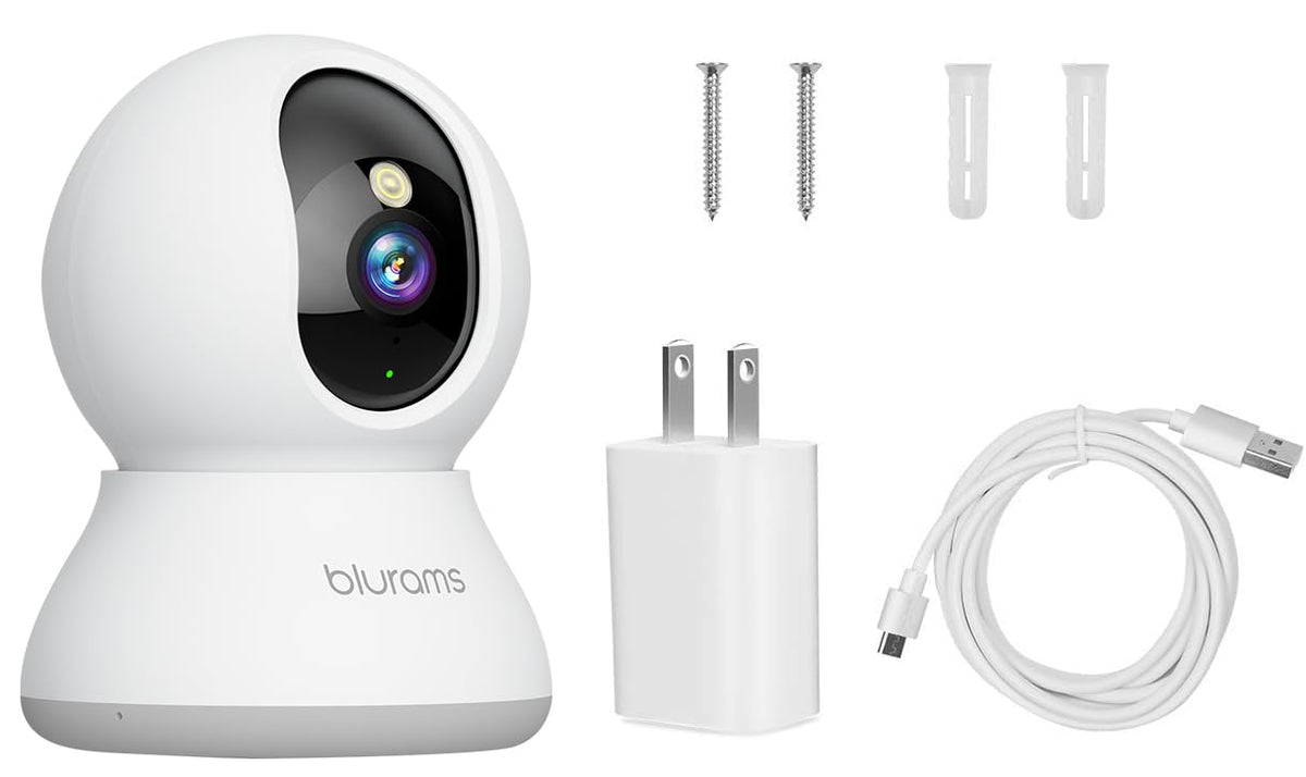 blurams Security Camera, 2K Indoor Camera 360° Pet Camera for Home Security | Motion Tracking, Dual-Band WiFi6, 2-Way Audio, IR Night Vision, Siren, Compatible with Alexa & Google Assistant