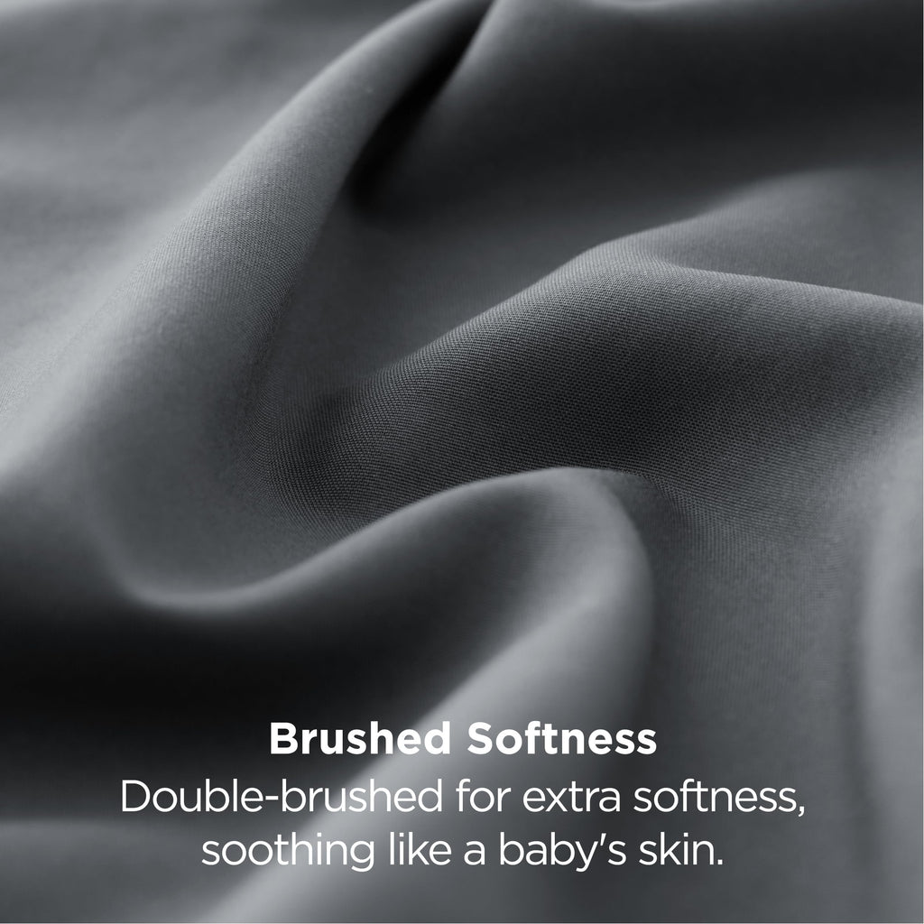 Bedsure Pillow Cases Queen Set of 2 - Dark Grey Double Brushed Microfiber Pillowcases 2 Pack, Super Soft Cooling Pillow Case Covers with Envelope Closure for Kids, Wrinkle, Fade Resistant, 20”x30“