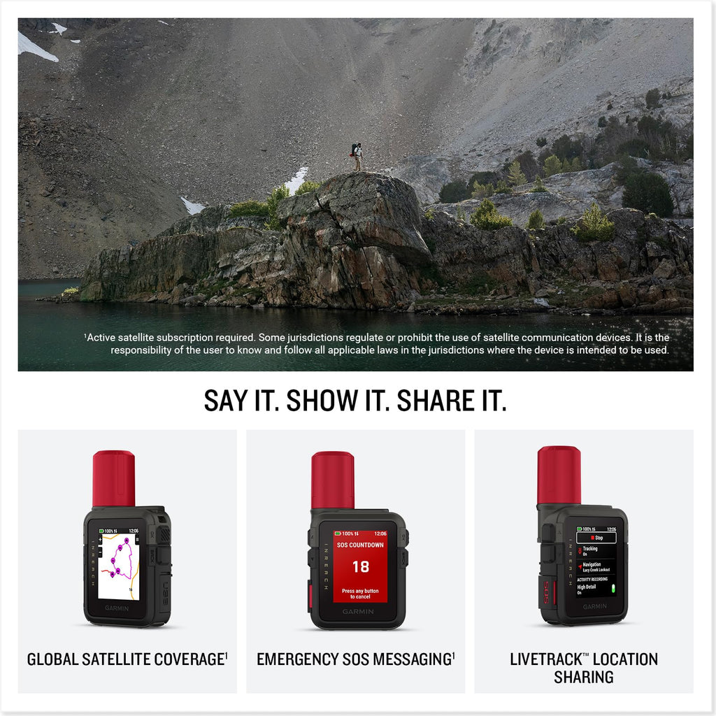 Garmin inReach® Mini 3 Plus, SOS Satellite Communicator | Photo, Voice & Text Messaging Beyond Cell Service, Global Coverage, Color Touchscreen Display, Active Subscription Required