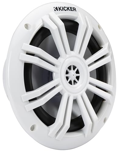 KICKER 51KM604WL KM 6.5" 4Ω LED Marine Coaxial Speakers - Pair