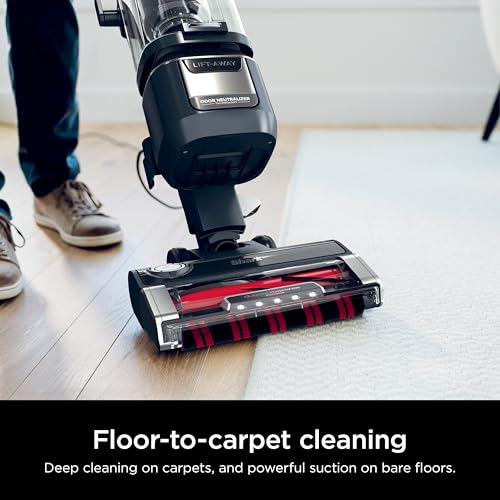 Shark Rotator Lift-Away Vacuum, DuoClean PowerFins, Dark Grey, LA555 | Self-Cleaning Brushroll, Odor Neutralizer, Lift-Away ADV, HEPA Filter, LED Headlights, Swivel Steering, Pet Tools Included