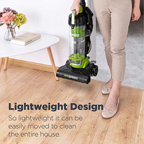 Eureka Vacuum Cleaners for Home,Airspeed Ultra-Lightweight, NEU10AE4 | Senior-Friendly 7.7 lb Pet Hair Upright Vacuum, Carpet & Hard Floor, Brush, Crevice Tool, Washable Filter, Green