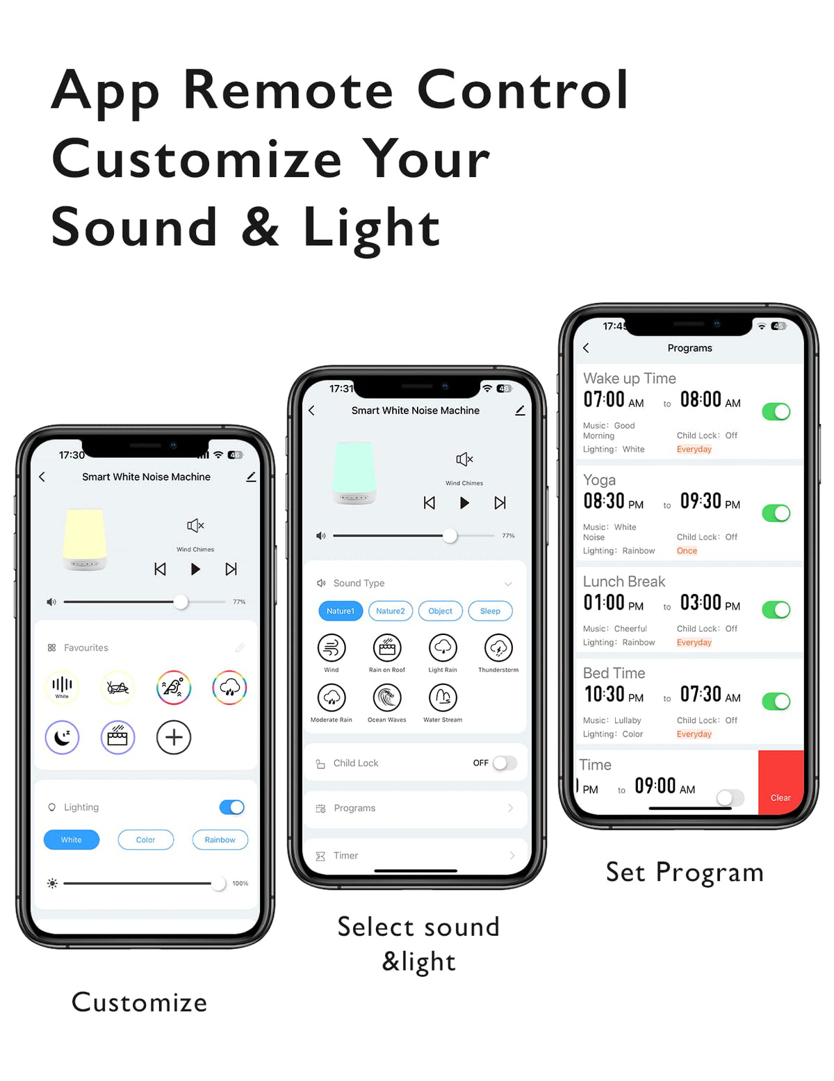 Momcozy Smart Baby Sound Machine with Night Light, White Noise Machine | Toddler Sleep Trainer 34 Soothing Sleep Sounds, Timer, App Remote Control, Egg Light, Personal Sleep Routine Alarm Clock
