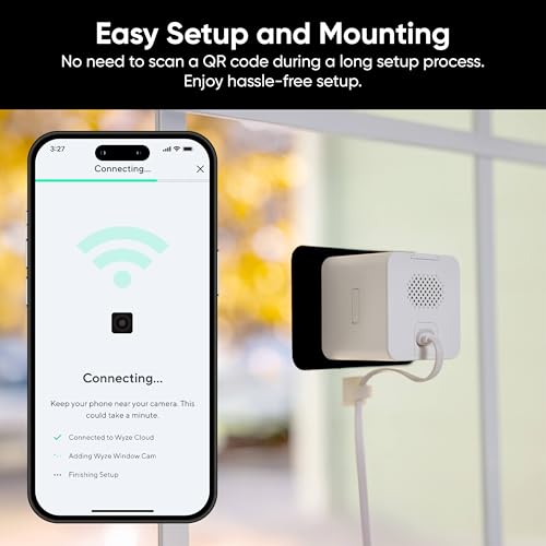 WYZE Window Camera, WiFi Indoor Security Cam, Anti-Glare Color Night Vision