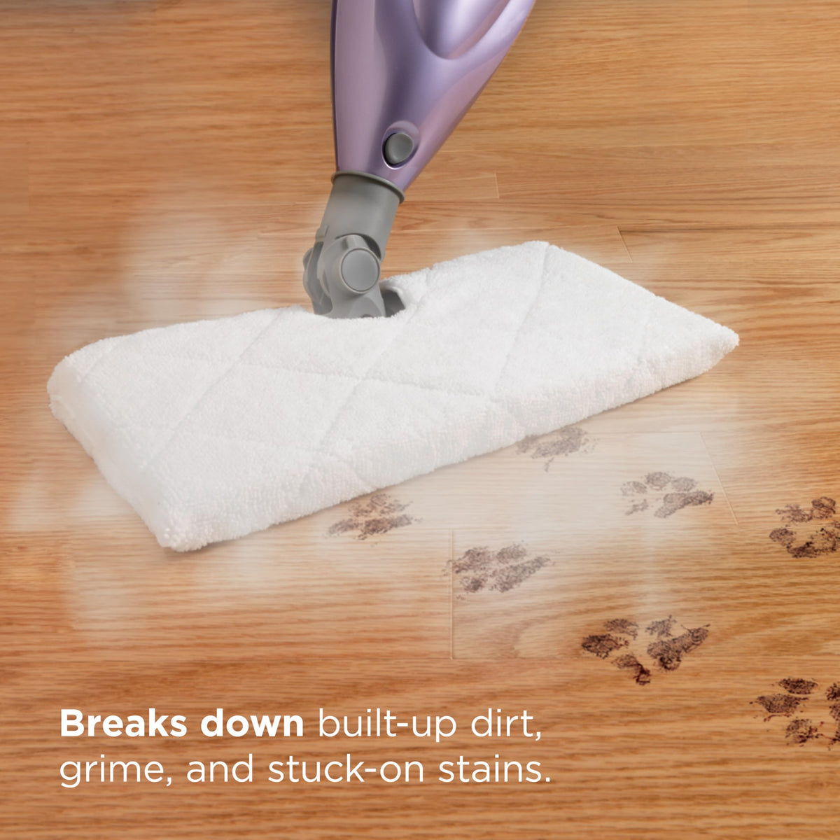 Shark Steam Pocket Mop with 2 Washable Double-sided Pads, Purple, S3501 | Lightweight, 2 Machine Washable Double-Sided Microfiber Pads, Swivel Steering, Steam Sanitization on Sealed Hard Floors
