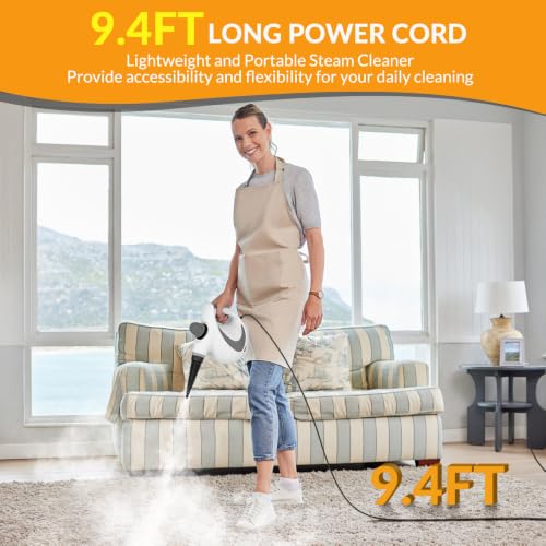 Handheld Steam Cleaner, Pressurized Hot Steam with 12 Accessories for Home
