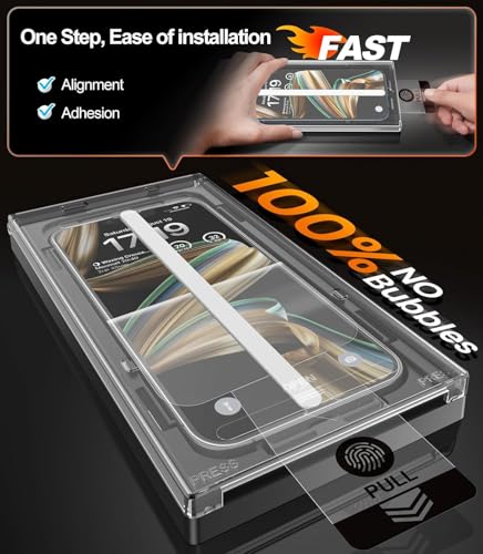 EZ-GLAZ-4 Pack for iPhone 17 Pro Max Privacy Screen Protector (6.9") | 26° Privacy Protection, 12FT Military Grade Shatterproof, 9H+ Tempered Glass Film with Flawless Fit Box, Scratch Resistant