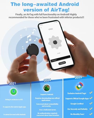 Air Tags for Android,Air Tags-4 Pack Android,Air Tracker Tags with 4 Case,2 Year Battery Life,Google Find Trackers for Google'S Find Hub App,IP65 Waterproof Luggage Air Tracker Tag for Keys