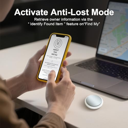 Air Tracker Tag 2 Pack [Apple MFi Certified] with Find My(iOS Only) | Key Finder with No App Needed, IP65 Waterproof, 365-Day Standby, Wallets Keys Bags Luggage Locator Tracker Tag