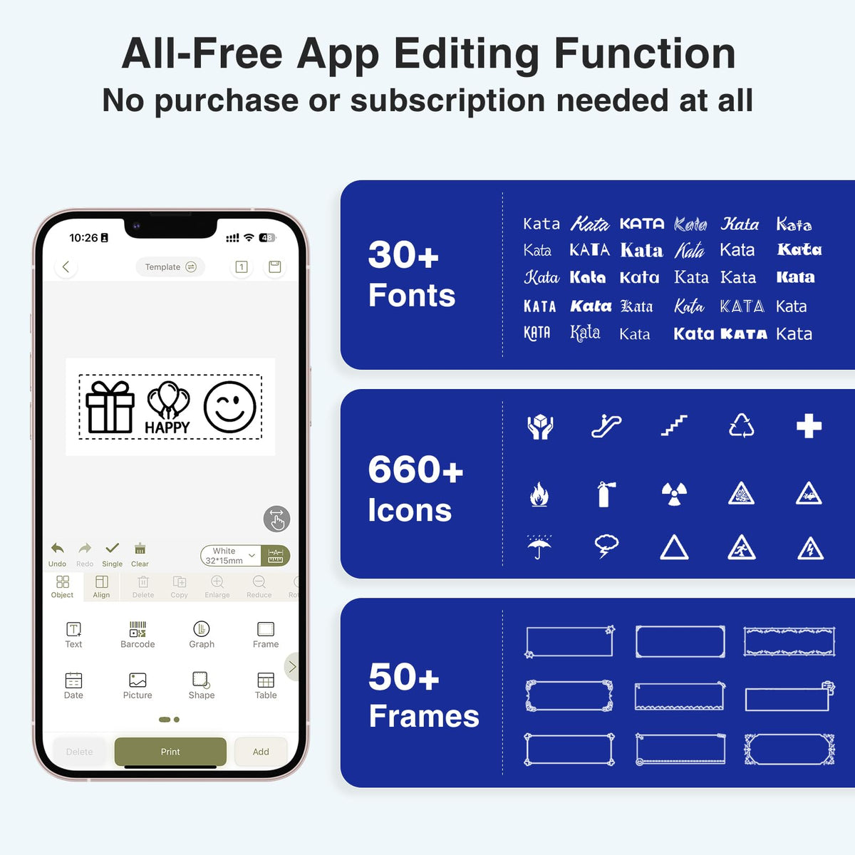 SUPVAN E11 Keyboard & Bluetooth Label Maker Machine with 4 Tapes | Rechargeable, Versatile App with 30+ Fonts and 660+ Icons, Minimal Margin, Inkless, for School, Home, Kitchen, Office