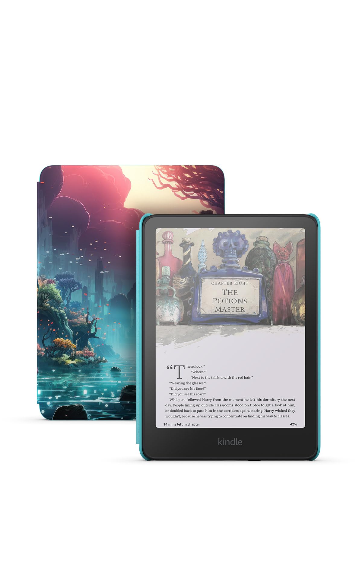 Amazon Kindle Colorsoft Kids 16 GB (2024 model) – Lightweight, compact, and designed for reading—no apps, videos, or games. – with cover, Fantasy River