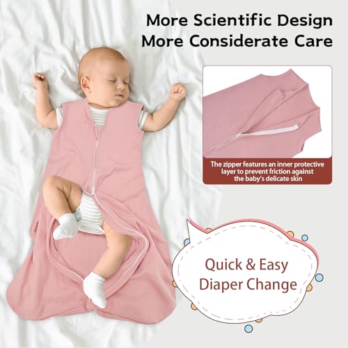 Baby Sleep Sack 0-6 Months, 100% Cotton Wearable Blanket, 0.5 Tog, 3 Pack | Lightweight Infant Sleeping Bags, for Newborn Toddler, 2-Way Zipper for Easy Change, Soft and Breathable,Baby Sleep Essential