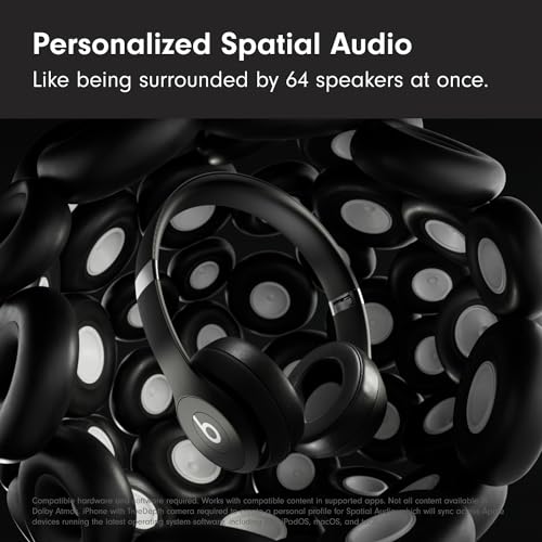 Beats Solo 4 - Wireless On-Ear Bluetooth Headphones, Up to 50-Hour Battery Life, Ultra-Lightweight Comfort, Powerful and Balanced Sound, Apple & Android Compatible - Matte Black