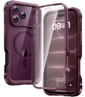 Diaclara Magnetic for iPhone 18 Pro Case with Screen Protector, Burgundy | Fit for MagSafe, Built‑in Anti‑Scratch Touch‑Sensitive Screen Protector, 360° Dual‑Layer Rugged, Mil‑Grade Drop Protection