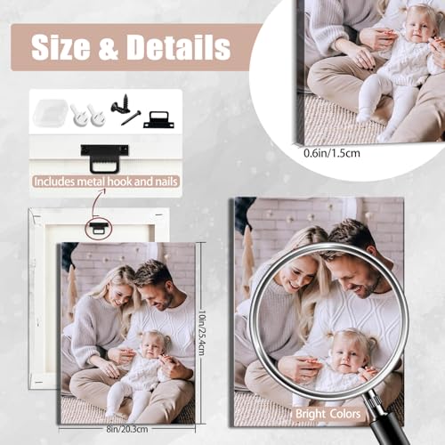 Canvas Prints with Your Photos,Ship Next Day Custom Wall Art for Home Decor | Perfect Custom Photo Gifts for Wedding, Birthday, Family & Friends - Ready to Hang Canvas Pictures Framed 8x10