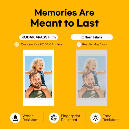 KODAK Dock Plus 4x6 Photo Printer, Smartphone Docking, 4PASS, 50 Sheets | Bluetooth, iPhone & Android Smartphone Compatible, Charge While Printing, Water, Fingerprint and Fade Resistant