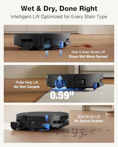 ECOVACS DEEBOT T90 PRO Omni Robot Vacuum and Mop, 30000Pa Blast Suction | TruEdge Instant Self-Cleaning OZMO Roller, PowerBoost Charging, Triple Lift Carpet Care, ZeroTangle for Pet Family,YIKO Agent