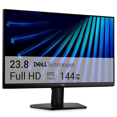 Dell 24 Monitor - SE2426H - 23.8-inch FHD (1920x1080) 144Hz 1ms Display, in-Plane Switching (IPS) Technology, AMD FreeSync™, TÜV 3-Star 2X HDMI, Tilt