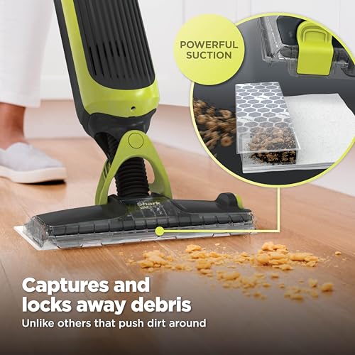 Shark VACMOP Cordless Vacuum & Spray Mop, Gray, VM180 | Hard Floor Cleaner, Powerful Suction, Lightweight, 2 Disposable Pads, 12oz Cleaning Solution Included