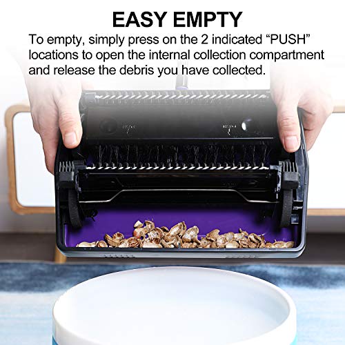 Yocada Carpet Sweeper Cleaner Manual Household Sweeper Lightweight | Hand Push Non-Electric for Home Office Low&Undercoat Carpets Rugs Pet Hair Dust Scraps Paper Rubbish Cleaning with a Brush