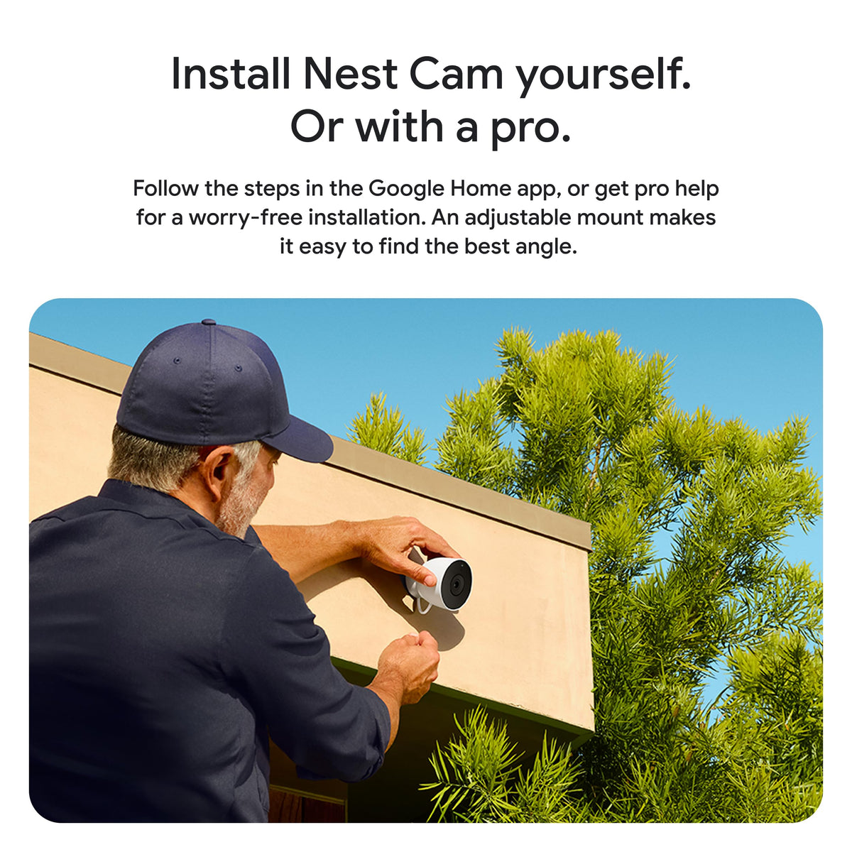 Google Nest Cam Outdoor (Wired, 2nd Gen) - Security Camera - 2025 - Snow | 2K video, motion detection, color night vision, 2-way audio, works with Google Home and Gemini, weather resistant
