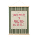 FGFK Everything Is Figureoutable Positive Affirmations Wall Art Poster Hanger Frame, Retro Pink and Green Inspirational Canvas Prints Framed Wall Decor for Office Classroom Home Bedroom, 12x16 Inch