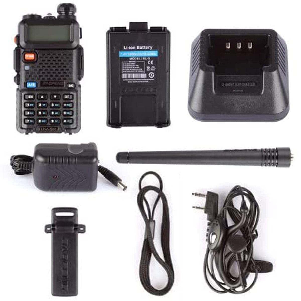 Baofeng UV-5R Ham Radio Handheld, Dual Band Two Way Radio (Black) | 144-148MHz 420-450Mhz Walkie Talkie, 1800mAh Li-ion Battery, Portable for Outdoor Hiking Camping Emergency Backup