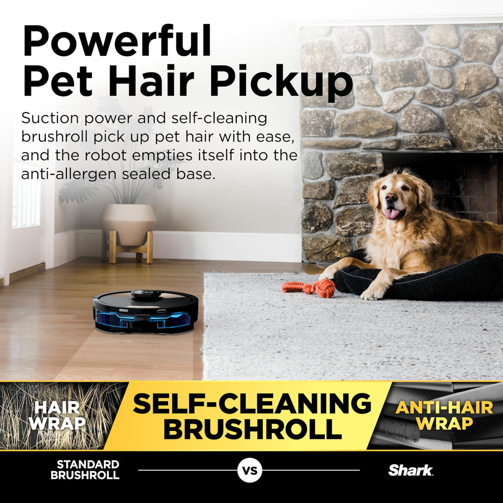Shark Matrix Plus Robot Vacuum & Mop Combo, 60-Day Self-Emptying, AV2610WA | Matrix Clean Navigation for Carpet, Hard Floors & Pet Hair, HEPA, Sonic Mopping, Anti-Hair Wrap, LiDAR Mapping, Wi-Fi Control