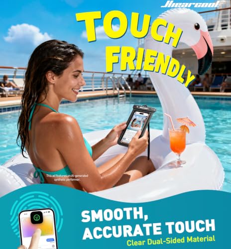 Hiearcool Waterproof Phone Pouch, Waterproof Phone Case, Black&Green 2-Pack | Durable multilayer IPX8 protection; touchscreen access and fit up to 8.9 inches; cruise essentials 2026 for beach and pool
