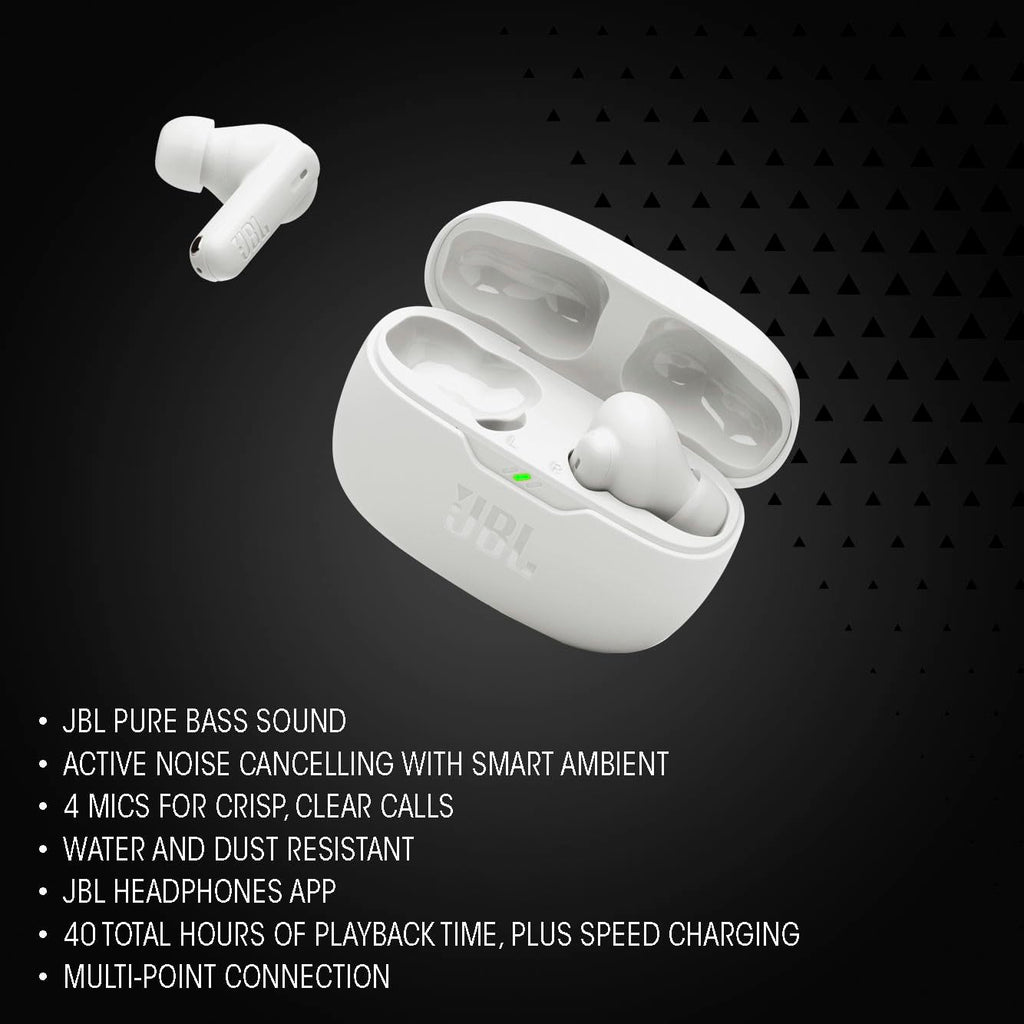 JBL Vibe Beam 2 - Noise Cancelling Earbuds - Black | JBL Pure Bass sound, Active Noise Cancelling with Smart Ambient, 4 mics for crisp, clear calls, Water and dust resistant