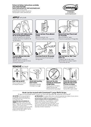 Command Large Utility Hooks, 7-Hooks, 12-Strips, Organize Damage-Free | Damage-Free Hanging Wall Hooks with Adhesive Strips, No Tools Adhesive Hooks for Hanging Decor, Holds up to 5 lb