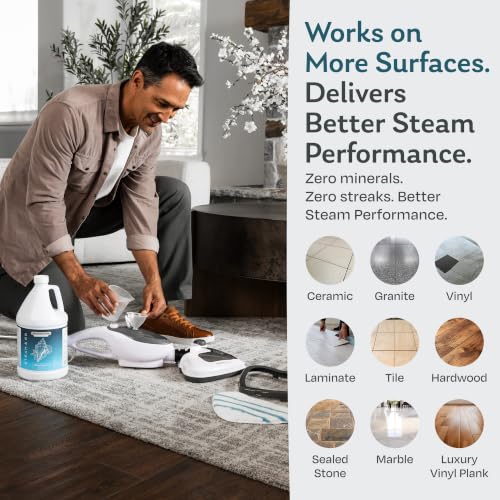 Steam & Go Demineralized Water for Steam Mop – Clean Ocean Scent, 32 oz (Pack of 1) | Scented Floor Cleaner Solution, Ready-to-Use, Compatible with Any Steam Cleaner