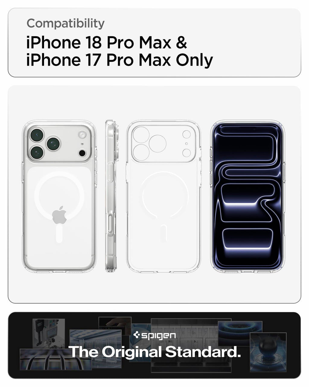 Spigen for iPhone 18 Pro Max Case, for iPhone 17 Pro Max Case, Clear White | Ultra Hybrid MagFit, Anti-Yellowing Resin, Air Cushion Tech, Military-Grade Drop Protection, Compatible with MagSafe
