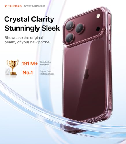 TORRAS for iPhone 18 Pro Case Crystal Clear, Upgraded Anti-Yellowing, 6.3'' | 2026 Upgraded Non-Yellowing, Military-Grade Protection, Ultra-Slim Soft Bumper Case for iPhone 18 Pro Phone Case Anti-Scratch