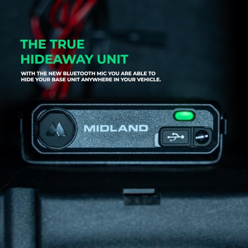 Midland MXT295 15W MicroMobile GMRS Two-Way Radio with Bluetooth Mic | Wireless Bluetooth Mic, IP67 Waterproof, 99 Channels, 8 Repeater Channels, PA and Intercom, NOAA Weather Alert