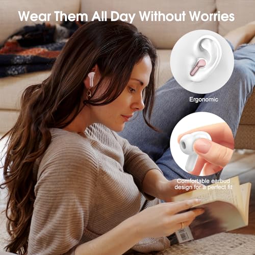 Wireless Earbuds, Bluetooth 5.4 Headphones HiFi Stereo, Bluetooth Earbuds