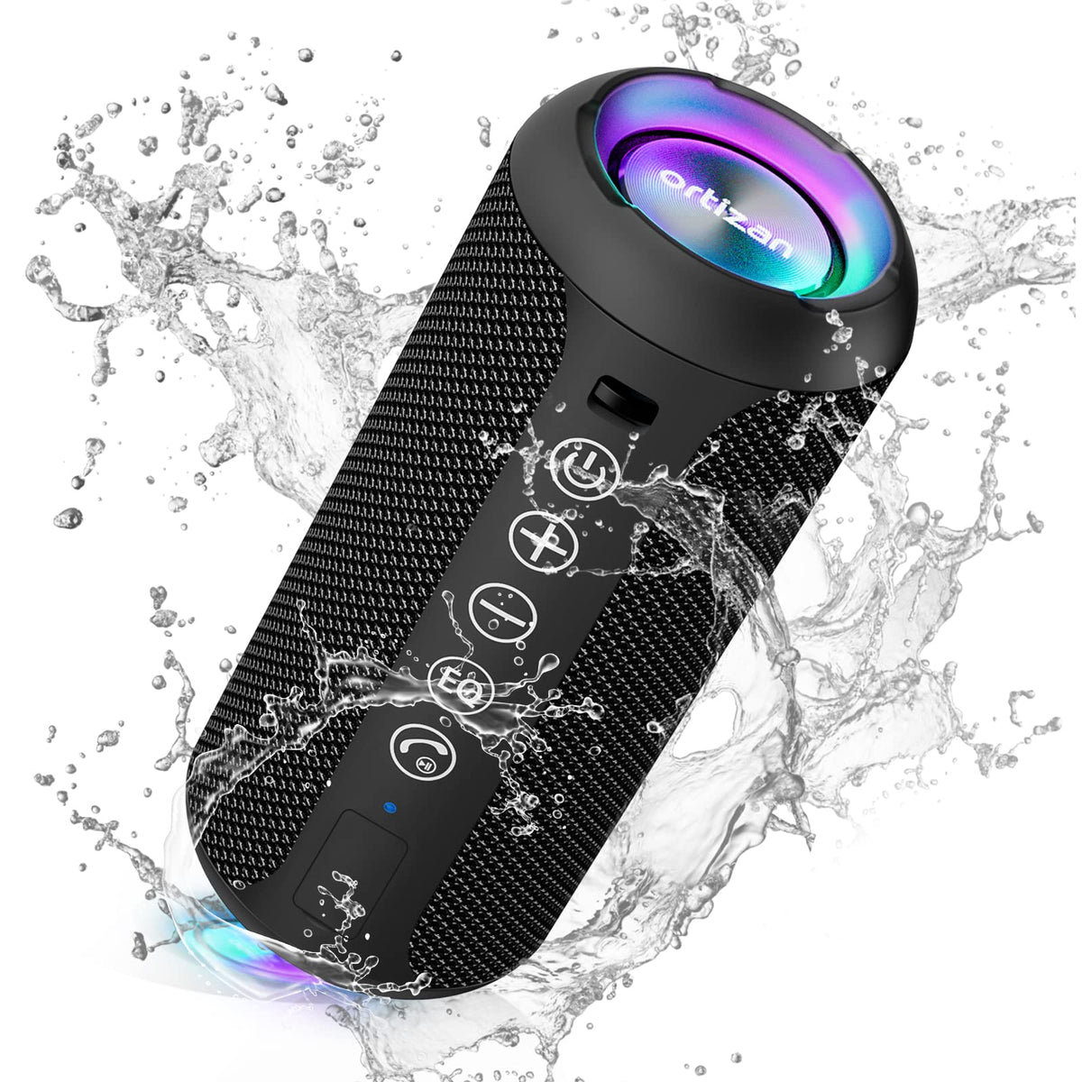 Ortizan X10 Portable Bluetooth Speaker (1st Gen), IPX7 Waterproof, Wireless | Big Sound and Deep Bass, TWS Pairing, 30Hrs of Playtime, for Home/Party/Outdoor/Beach, Birthday Gifts for Men Women - Black