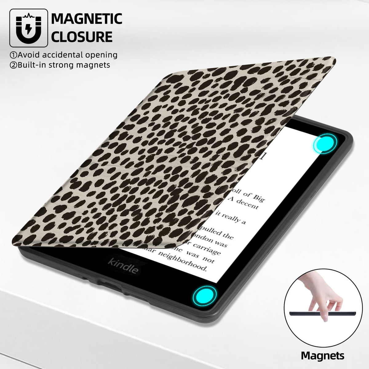 MOROCK Case for 6" Kindle 11th Generation 2024/2022, Khaki Leopard Print