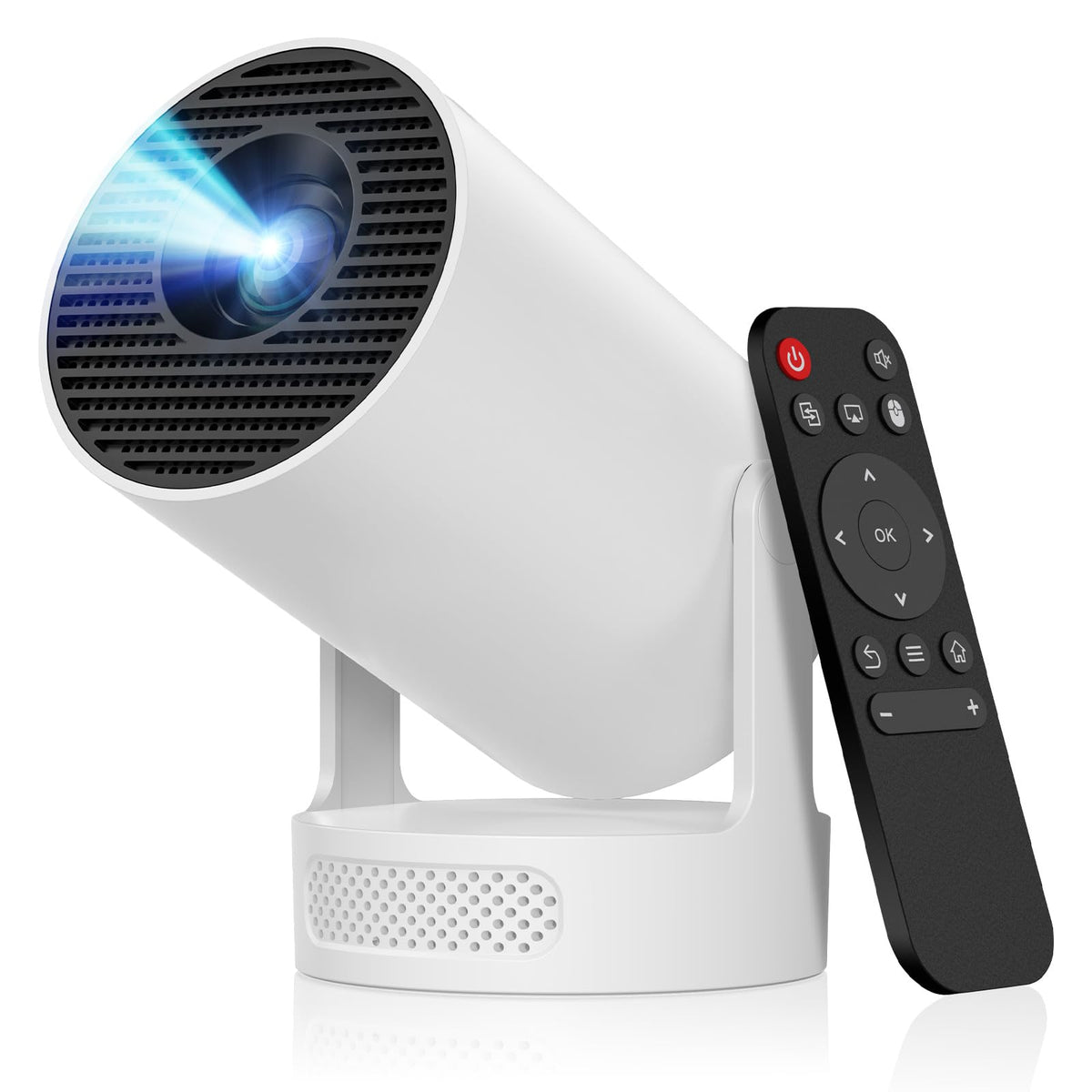 Mini Portable Projector with Bluetooth 5.4 and WiFi 6, 4K Support | HY300 Ultra Projector,220 ANSI,210° Rotation,Auto Keystone Correction,5watt Sound Base Speaker
