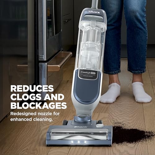 Shark Freestyle Max Cordless Upright Vacuum, Nordic Blue, SV2002 | Multi-Surface Cleaning, Lightweight, Easy Maintenance, Large Dust Cup, 2-Speed Brushroll, LED Headlights