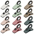 TACGEA Chip Clips, Magnetic Bag Clips for Food Storage, 12 Pack, Neutral | Heavy Duty Clips with Airtight Seal, Strong Spring, for Food, Snack, Fridge, Office