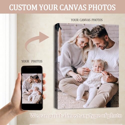 Canvas Prints with Your Photos,Ship Next Day Custom Wall Art for Home Decor | Perfect Custom Photo Gifts for Wedding, Birthday, Family & Friends - Ready to Hang Canvas Pictures Framed 8x10