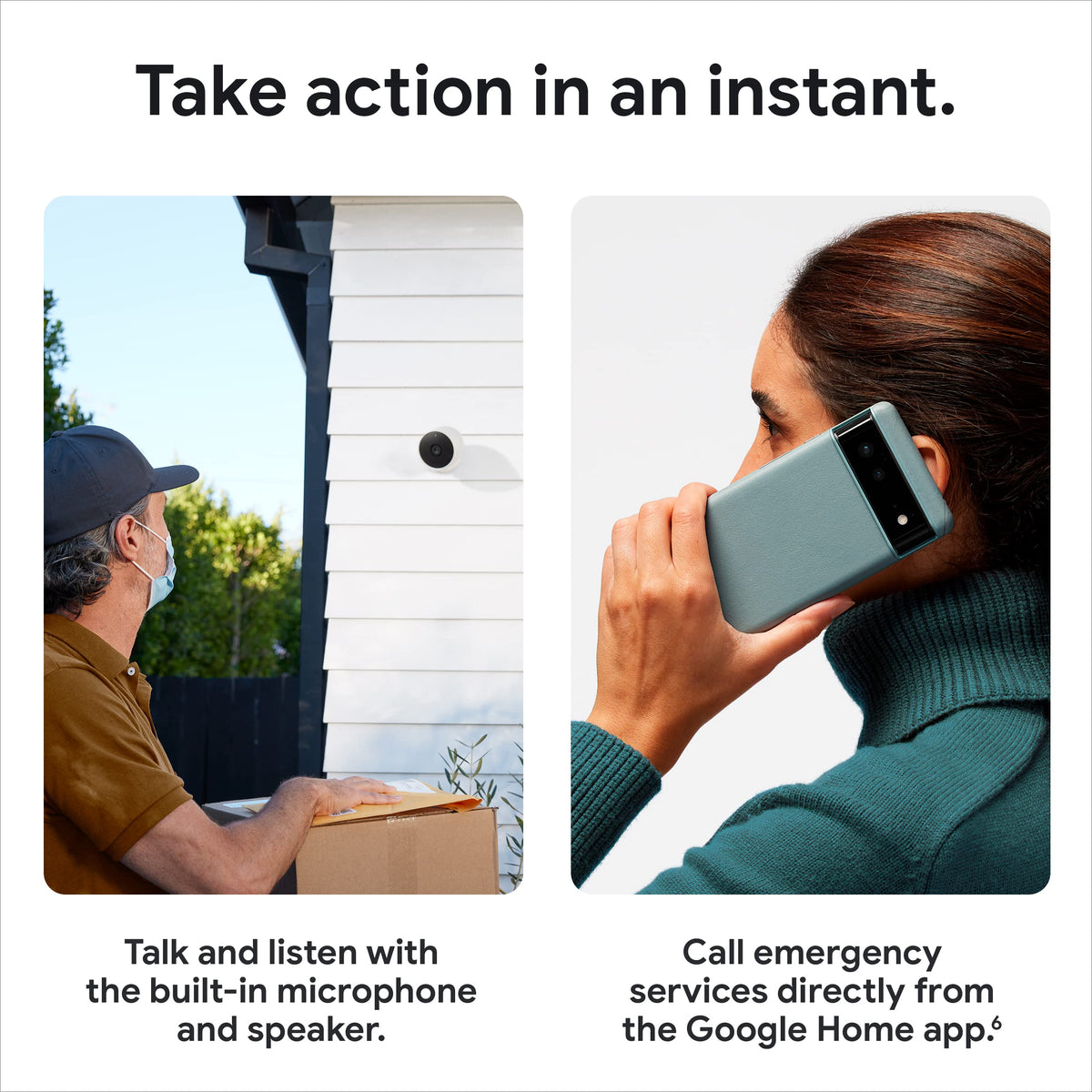 Google Nest Cam Outdoor or Indoor, Battery - Wireless Security Camera | Home security camera, built-in intelligent alerts, 1080p HDR video, works with Google Home and Alexa